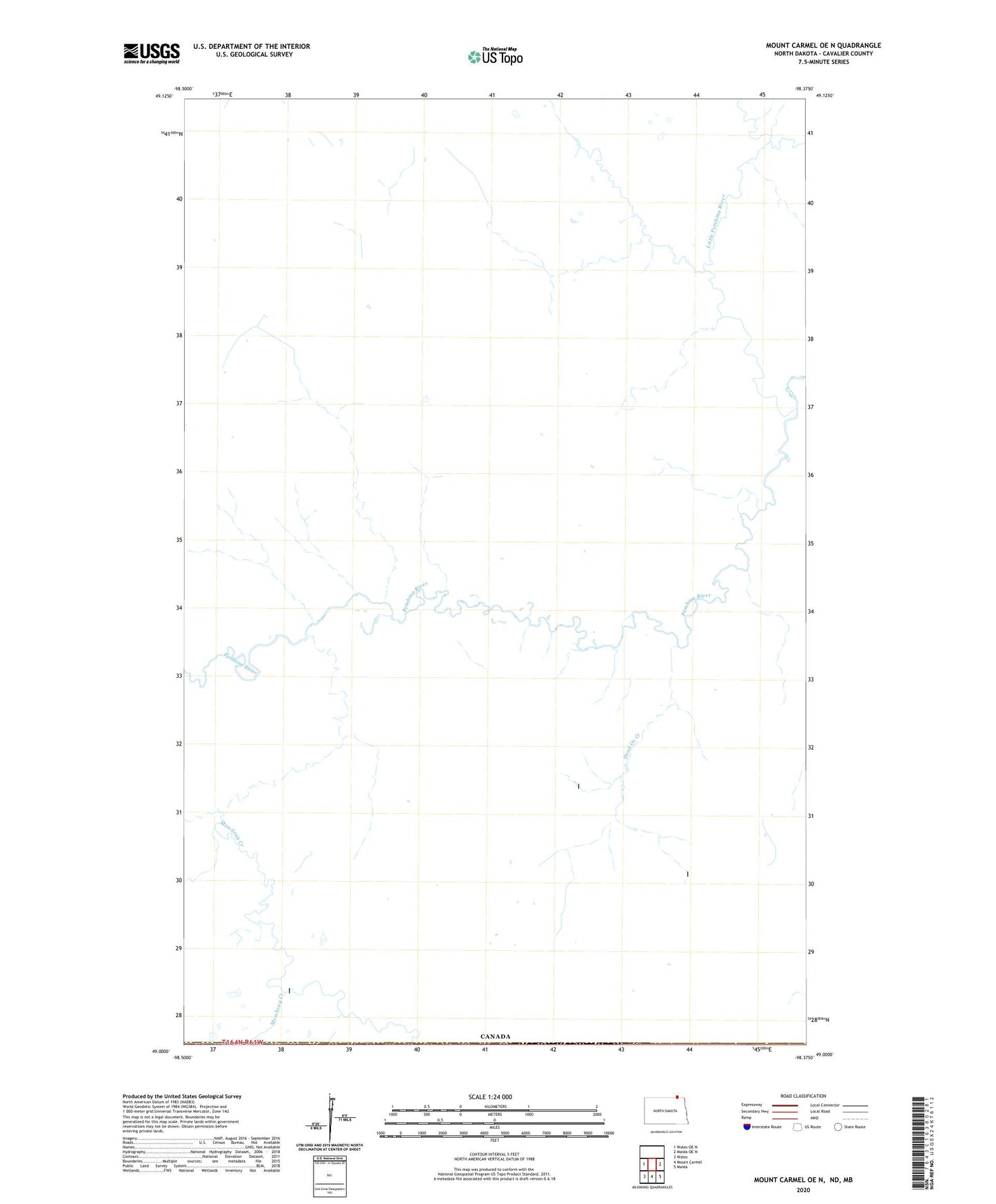 Mount Carmel OE N North Dakota US Topo Map Image