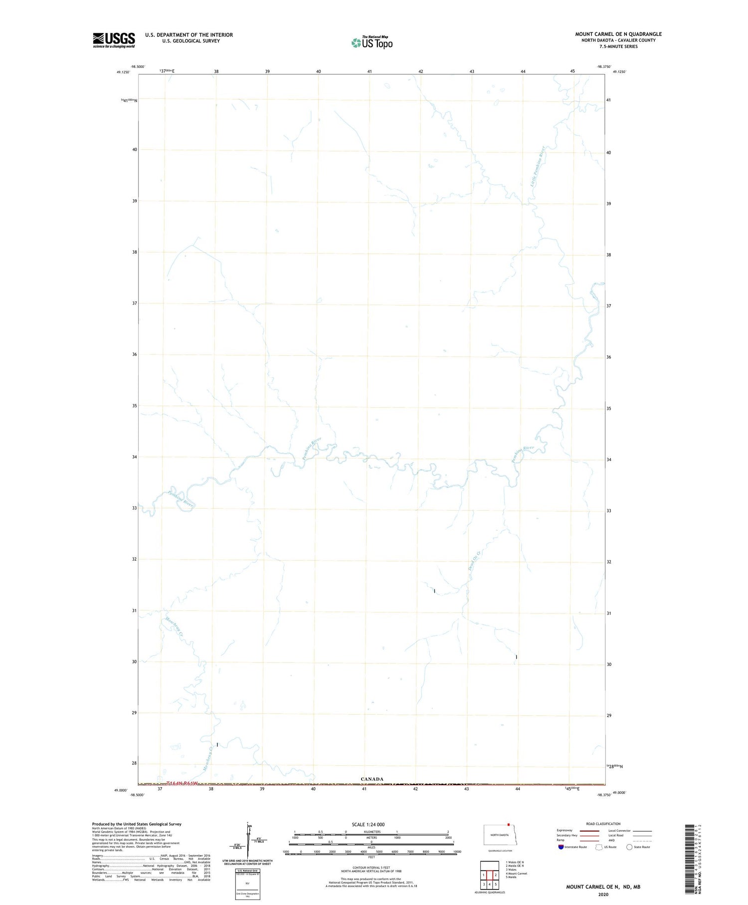 Mount Carmel OE N North Dakota US Topo Map Image