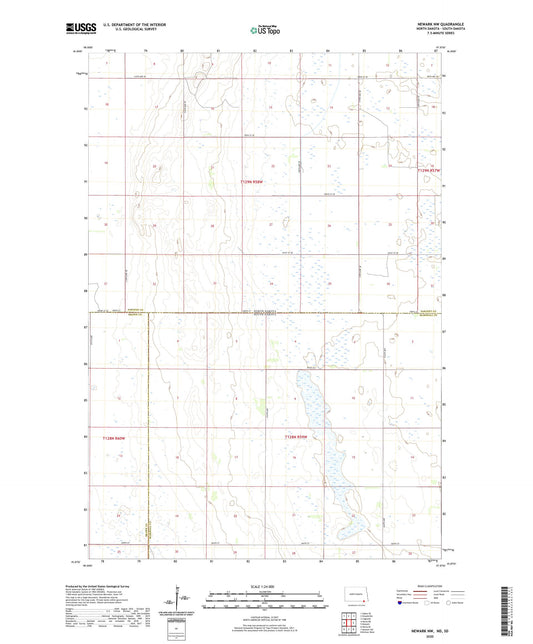 Newark NW North Dakota US Topo Map Image