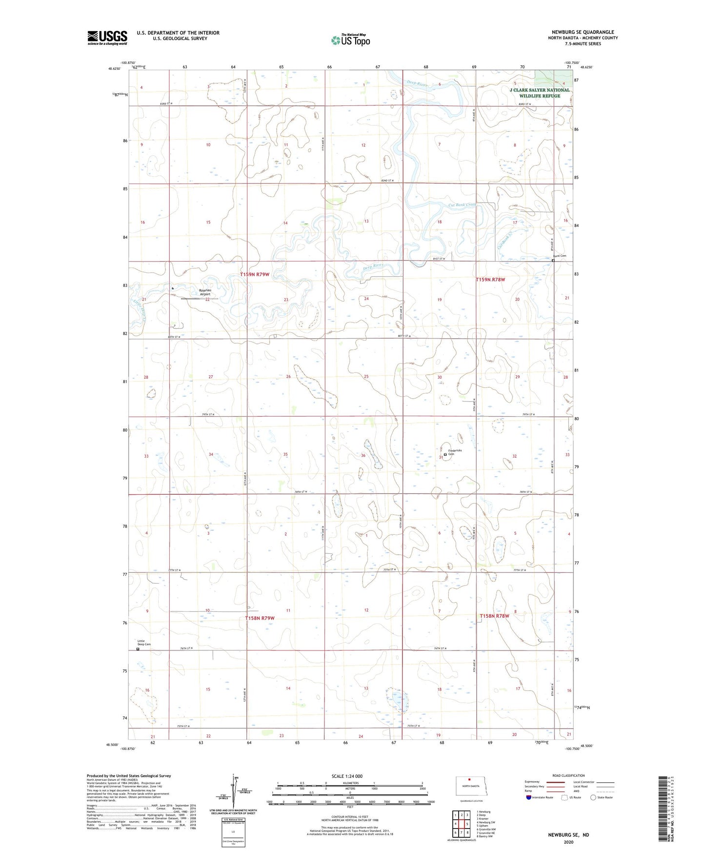 Newburg SE North Dakota US Topo Map Image