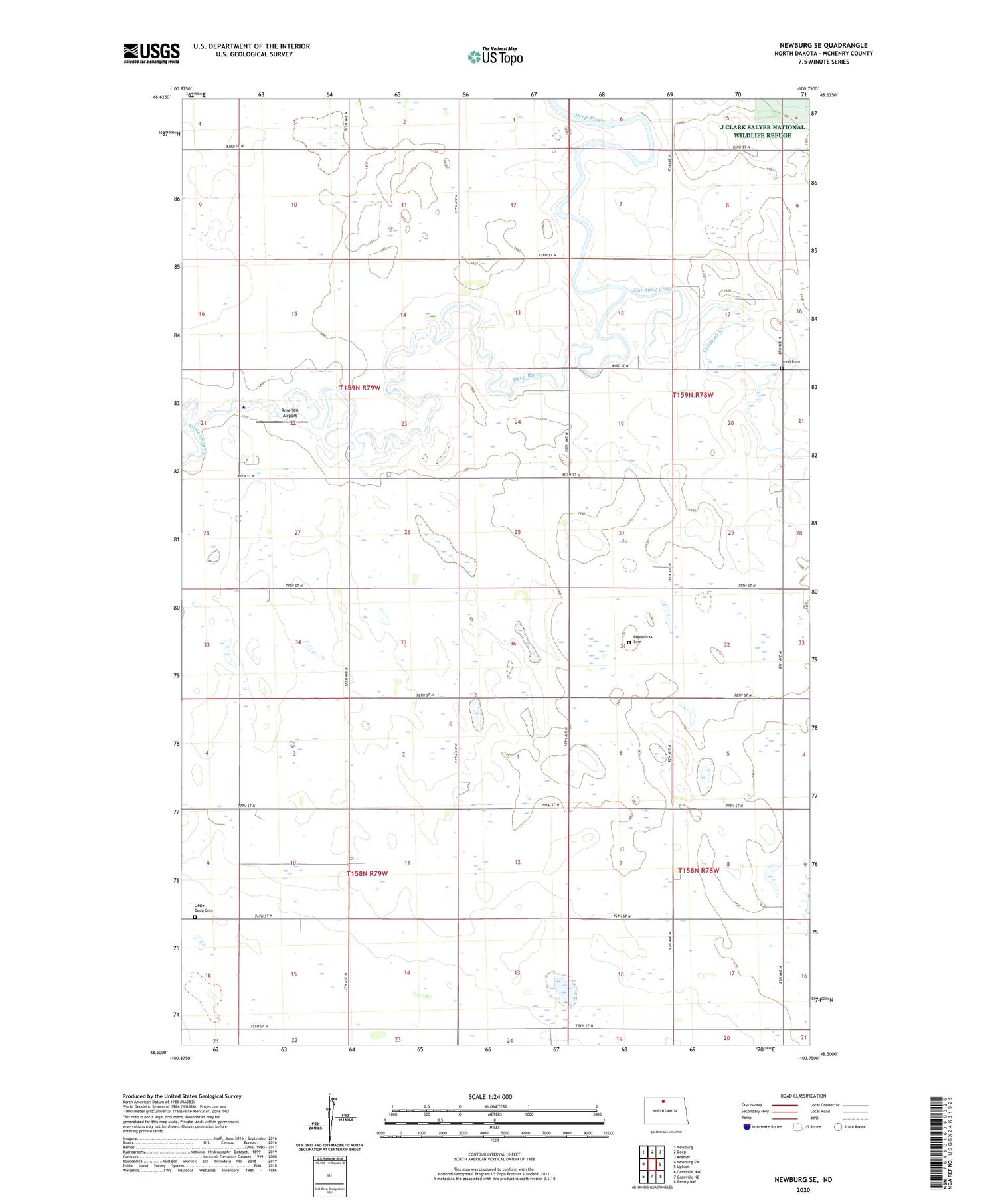 Newburg SE North Dakota US Topo Map Image