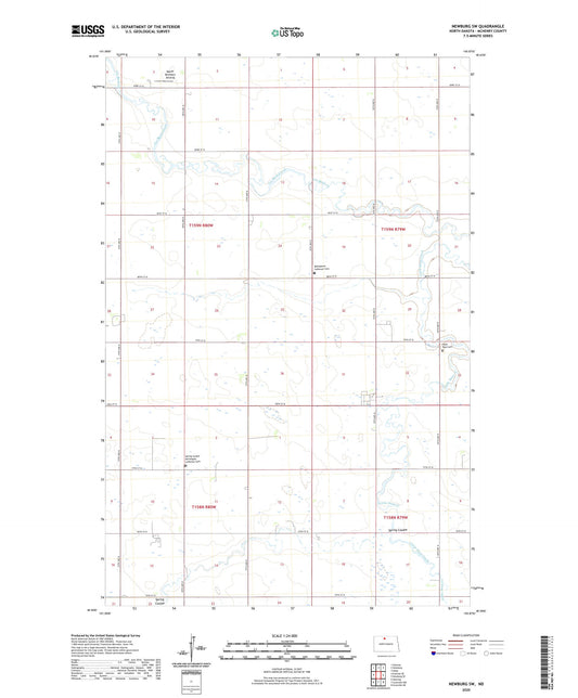 Newburg SW North Dakota US Topo Map Image