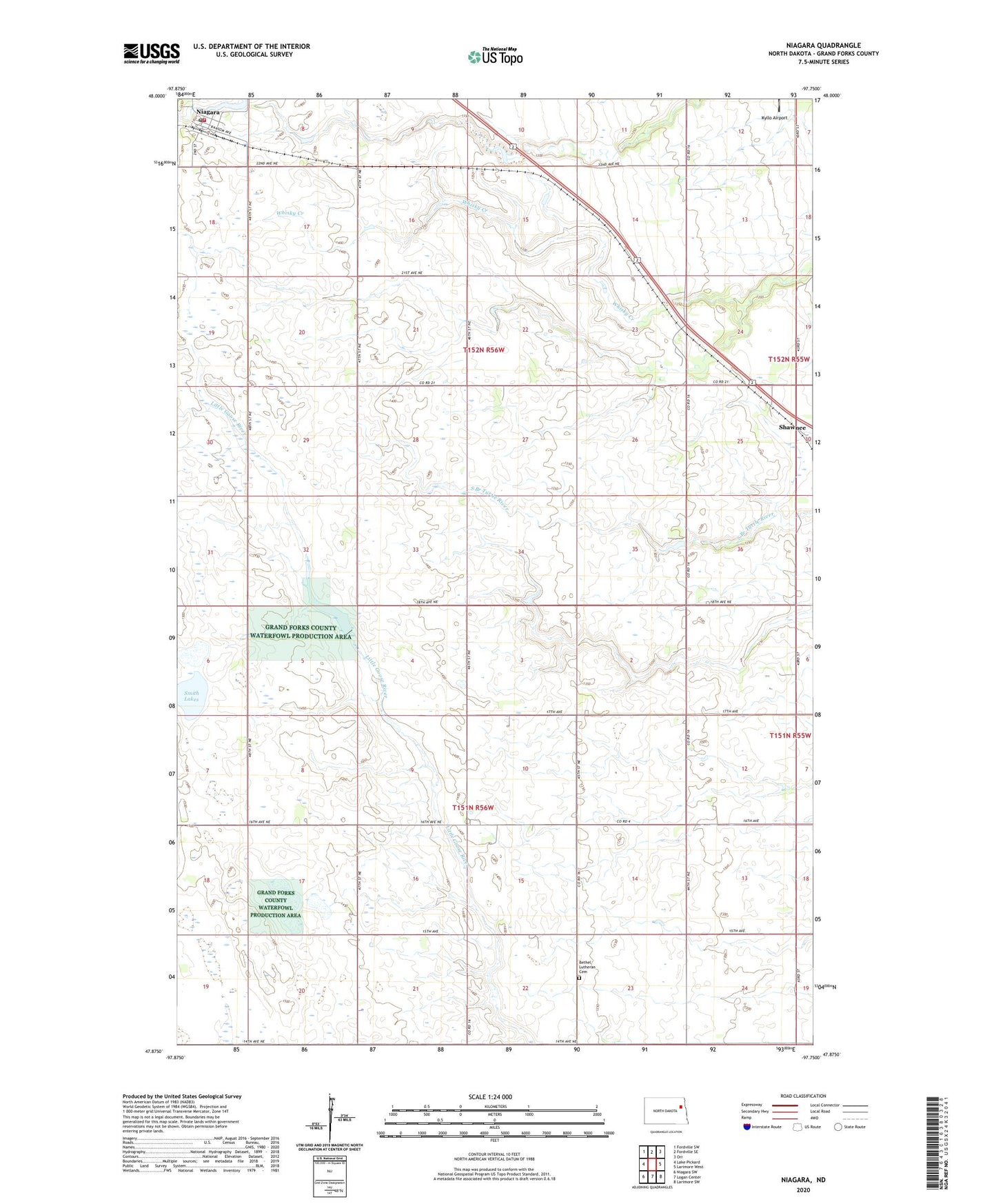 Niagara North Dakota US Topo Map Image