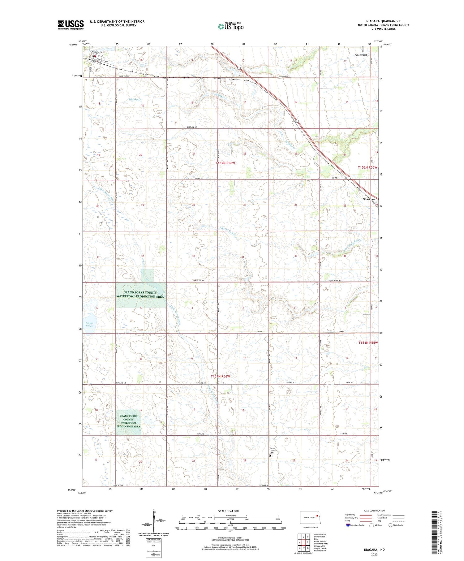 Niagara North Dakota US Topo Map Image