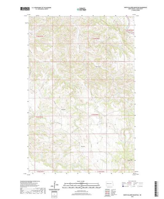 North Killdeer Mountain North Dakota US Topo Map Image