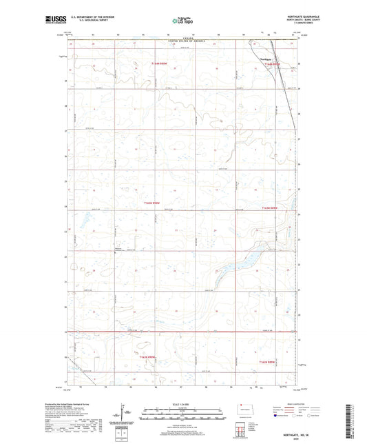 Northgate North Dakota US Topo Map Image