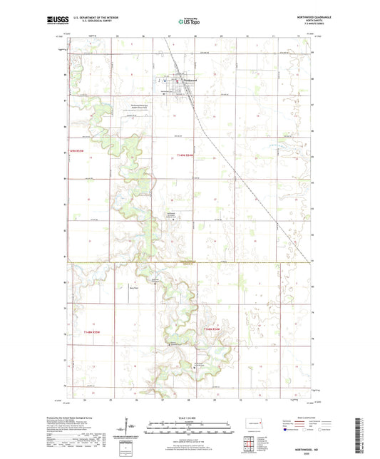 Northwood North Dakota US Topo Map Image