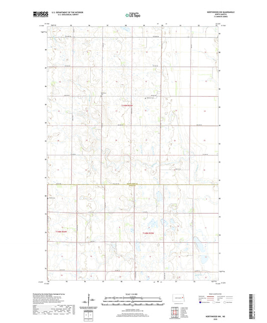 Northwood NW North Dakota US Topo Map Image