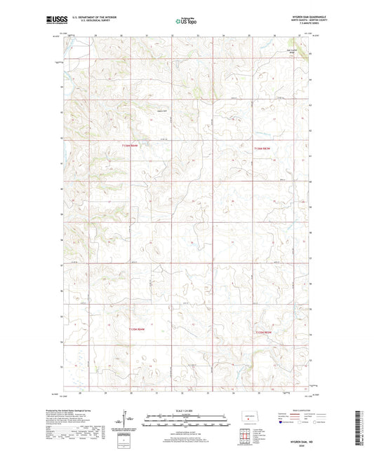 Nygren Dam North Dakota US Topo Map Image