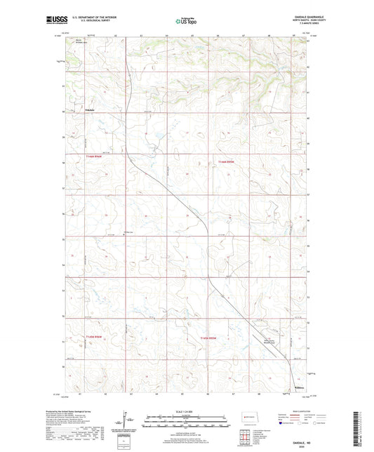 Oakdale North Dakota US Topo Map Image