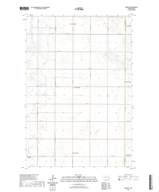Oakes SE North Dakota US Topo Map Image