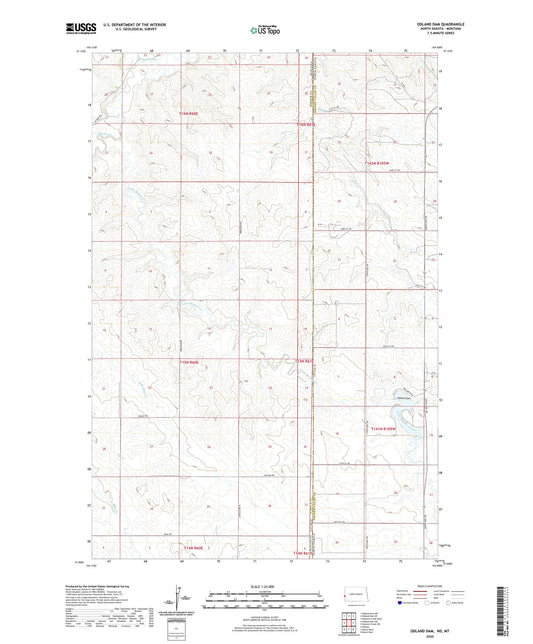 Odland Dam North Dakota US Topo Map Image