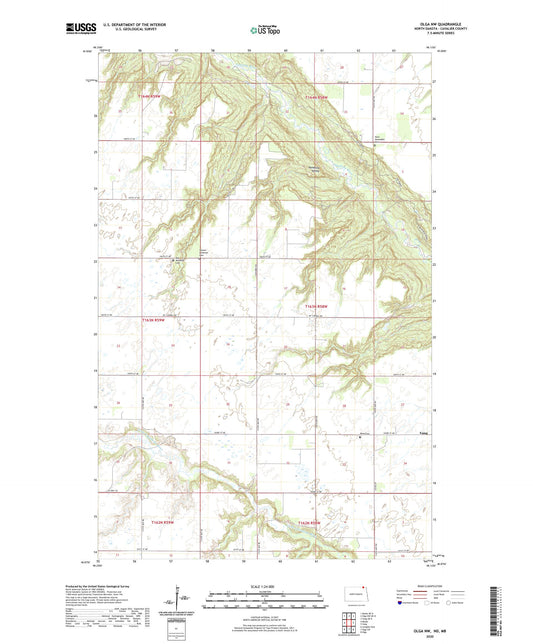 Olga NW North Dakota US Topo Map Image