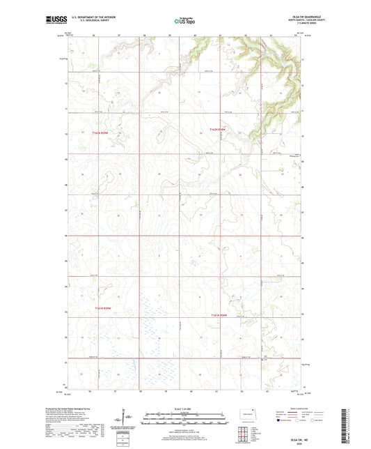 Olga SW North Dakota US Topo Map Image