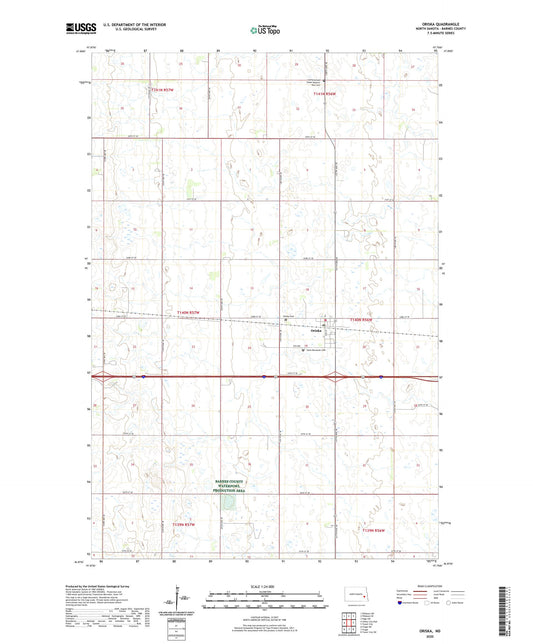 Oriska North Dakota US Topo Map Image