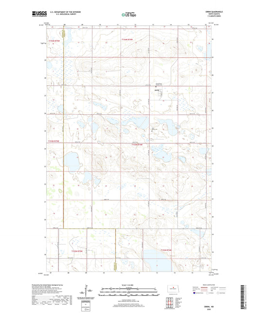 Orrin North Dakota US Topo Map Image