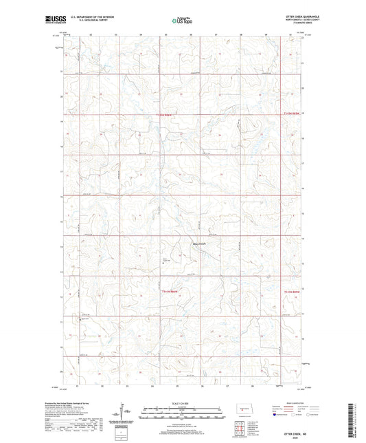 Otter Creek North Dakota US Topo Map Image