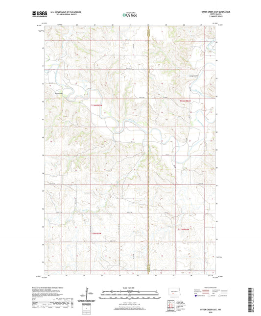 Otter Creek East North Dakota US Topo Map Image