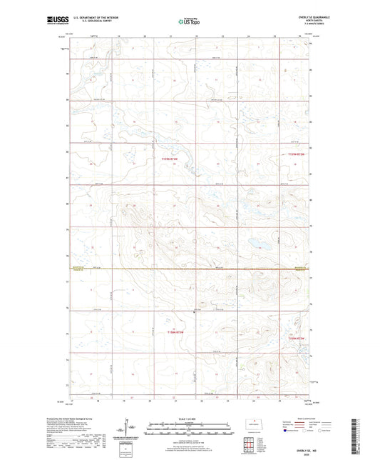 Overly SE North Dakota US Topo Map Image