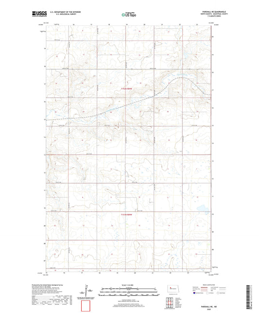 Parshall NE North Dakota US Topo Map Image