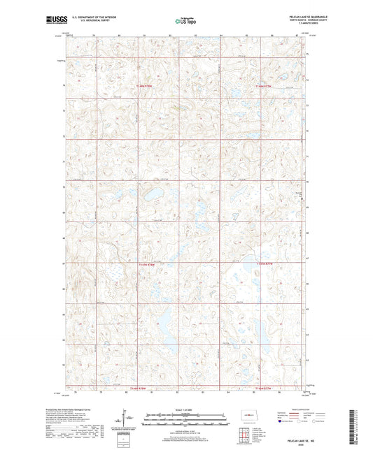 Pelican Lake SE North Dakota US Topo Map Image