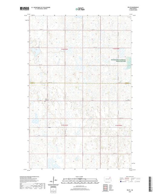 Pelto North Dakota US Topo Map Image