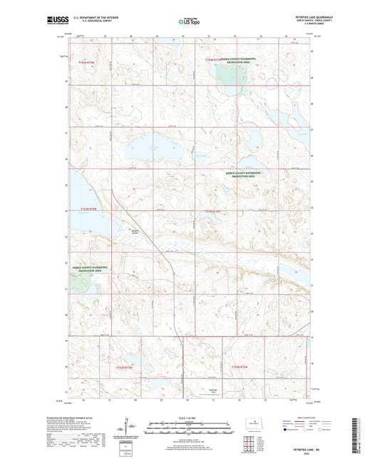 Petrified Lake North Dakota US Topo Map Image