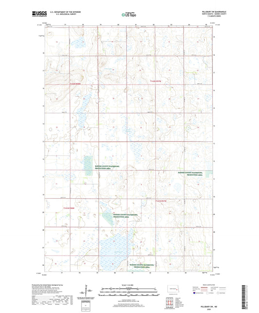 Pillsbury SW North Dakota US Topo Map Image