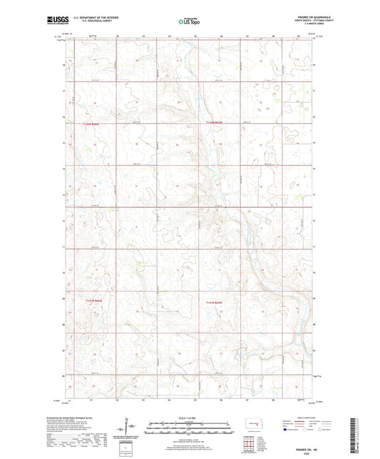 Pingree SW North Dakota US Topo Map Image