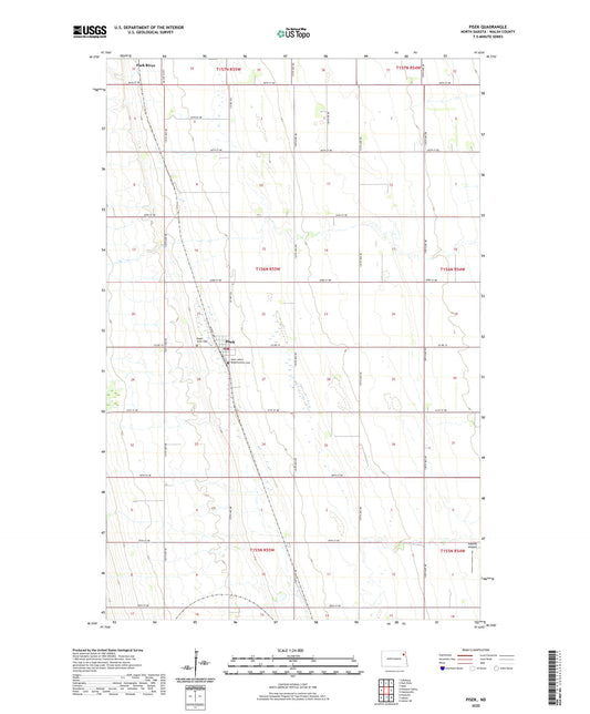 Pisek North Dakota US Topo Map Image