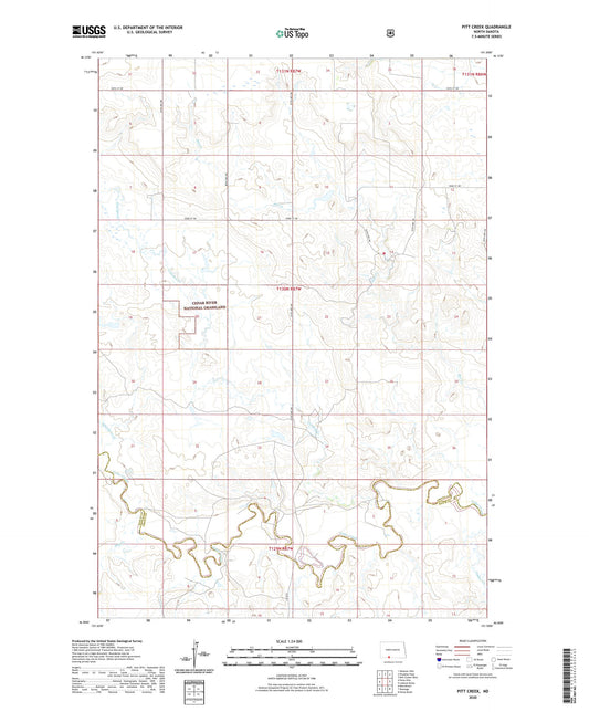 Pitt Creek North Dakota US Topo Map Image