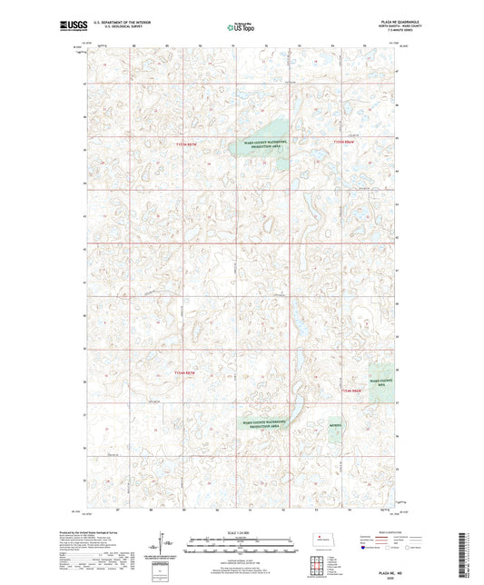 Plaza NE North Dakota US Topo Map Image