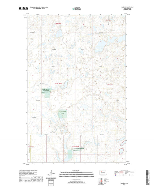 Plaza SE North Dakota US Topo Map Image