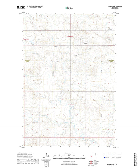 Plum Butte NE North Dakota US Topo Map Image