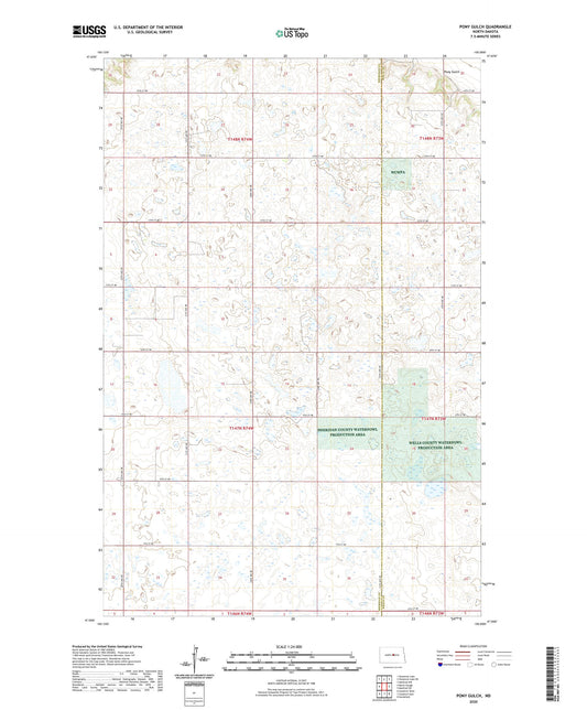 Pony Gulch North Dakota US Topo Map Image
