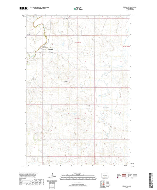 Porcupine North Dakota US Topo Map Image