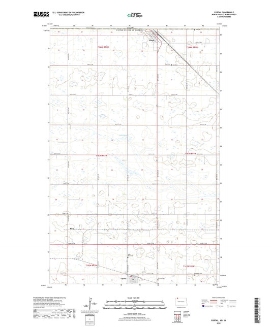 Portal North Dakota US Topo Map Image