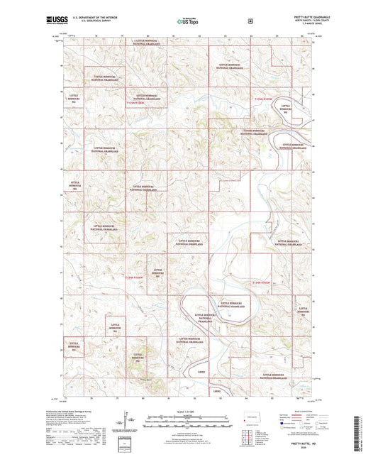 Pretty Butte North Dakota US Topo Map Image