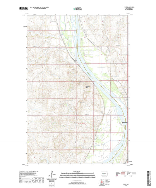 Price North Dakota US Topo Map Image