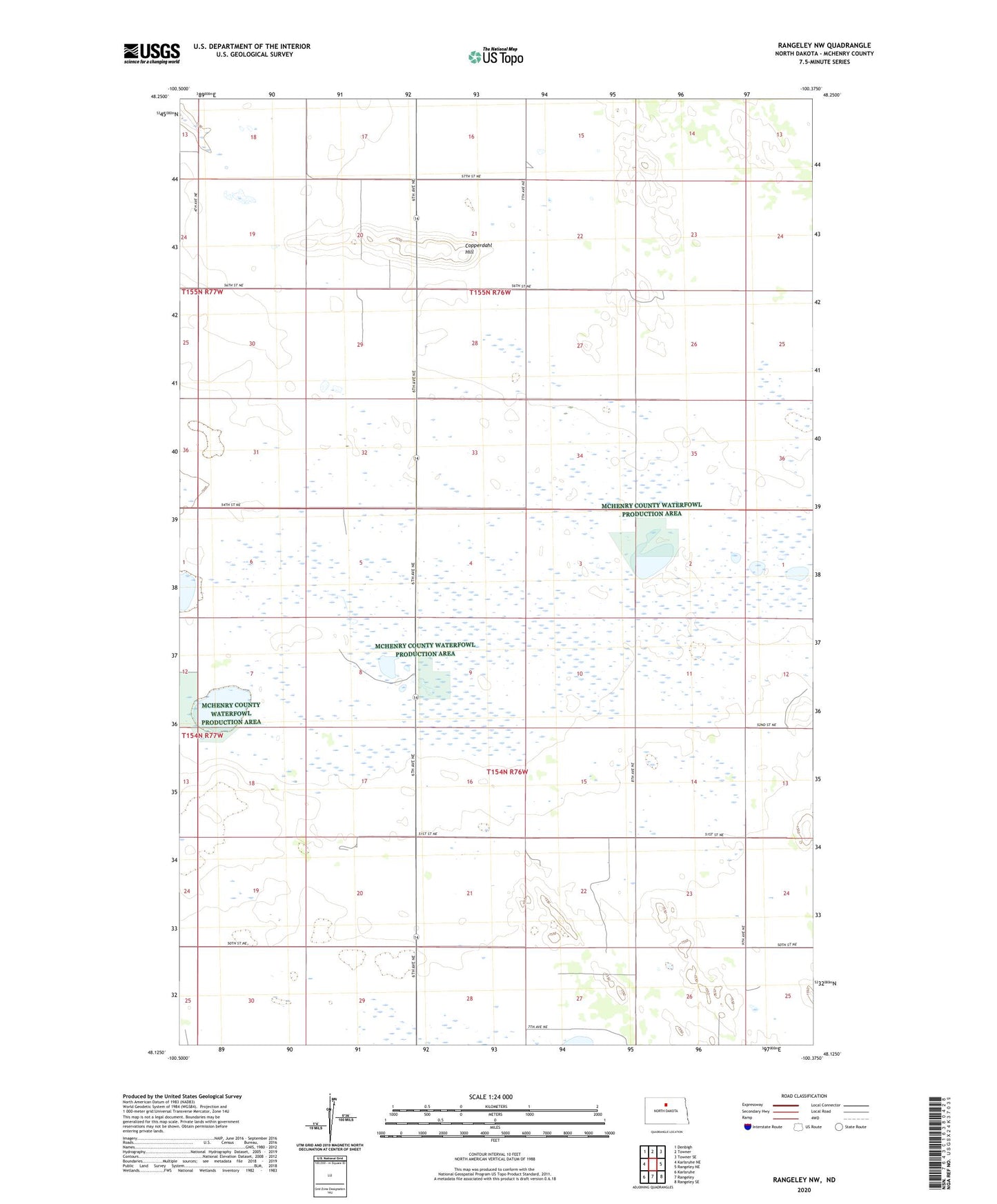 Rangeley NW North Dakota US Topo Map Image