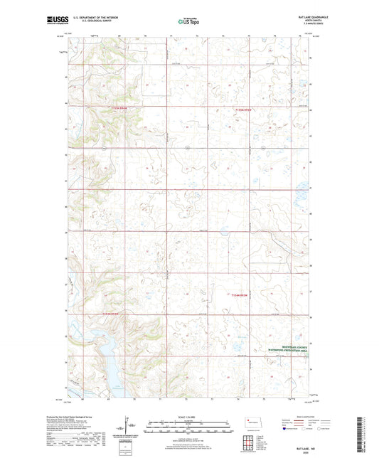 Rat Lake North Dakota US Topo Map Image