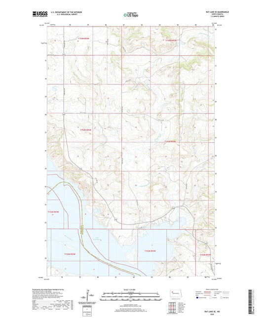 Rat Lake SE North Dakota US Topo Map Image