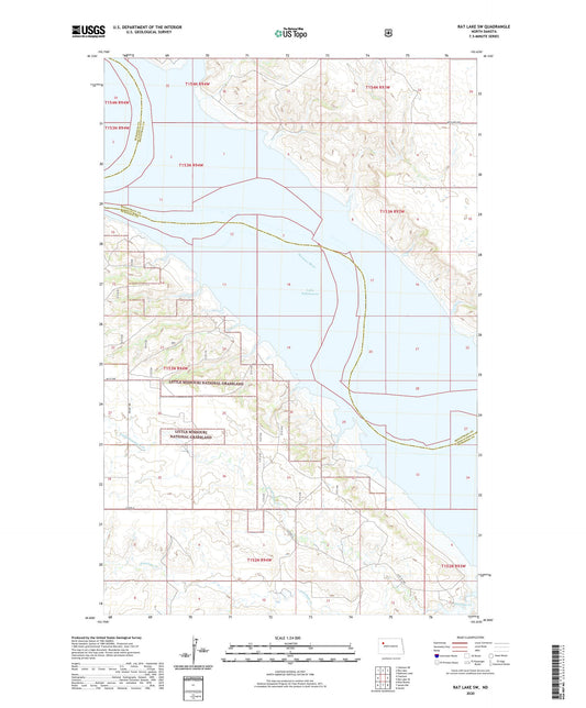 Rat Lake SW North Dakota US Topo Map Image