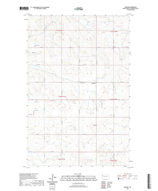 Rawson North Dakota US Topo Map Image