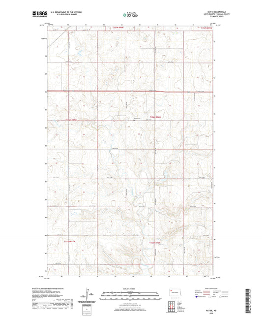 Ray SE North Dakota US Topo Map Image