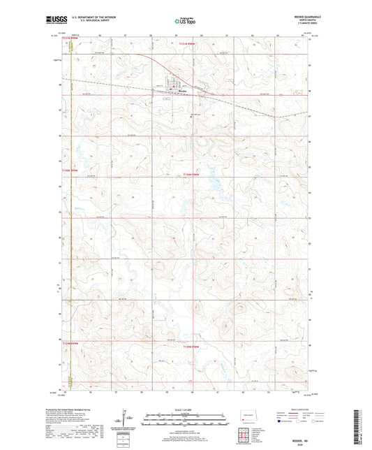 Reeder North Dakota US Topo Map Image