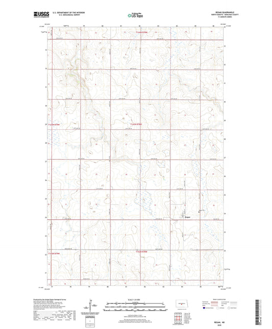 Regan North Dakota US Topo Map Image