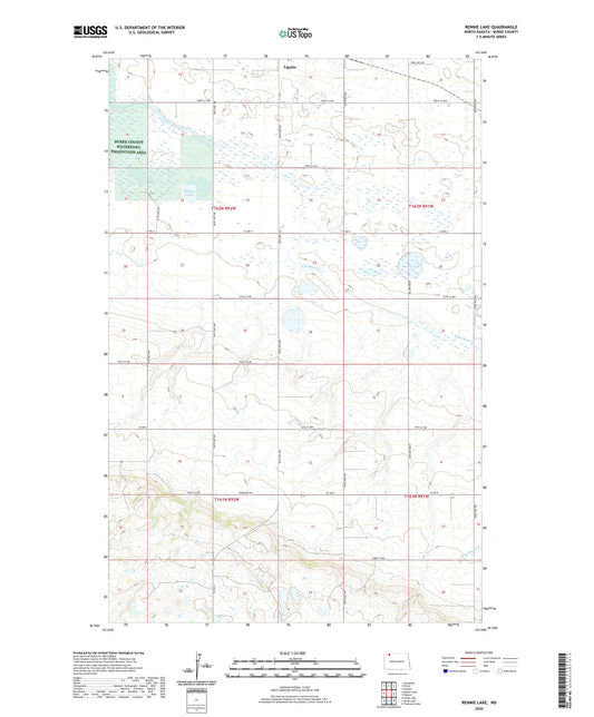 Rennie Lake North Dakota US Topo Map Image