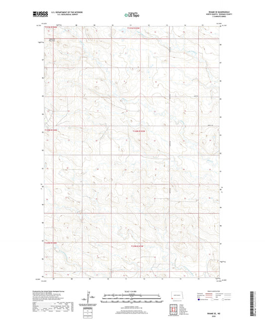 Rhame SE North Dakota US Topo Map Image
