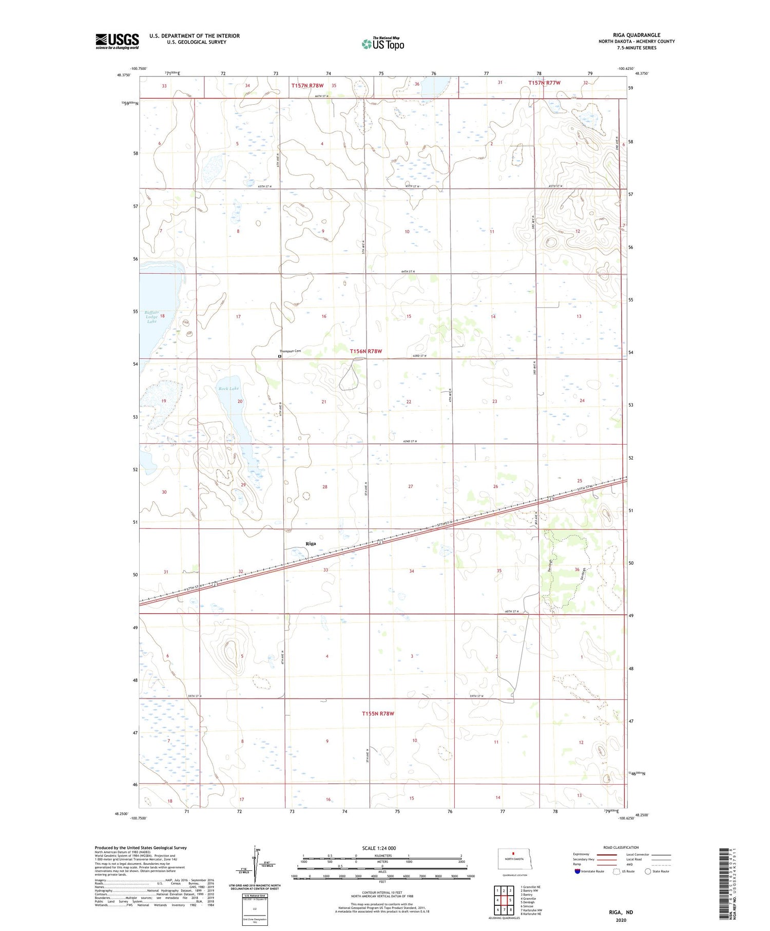 Riga North Dakota US Topo Map Image